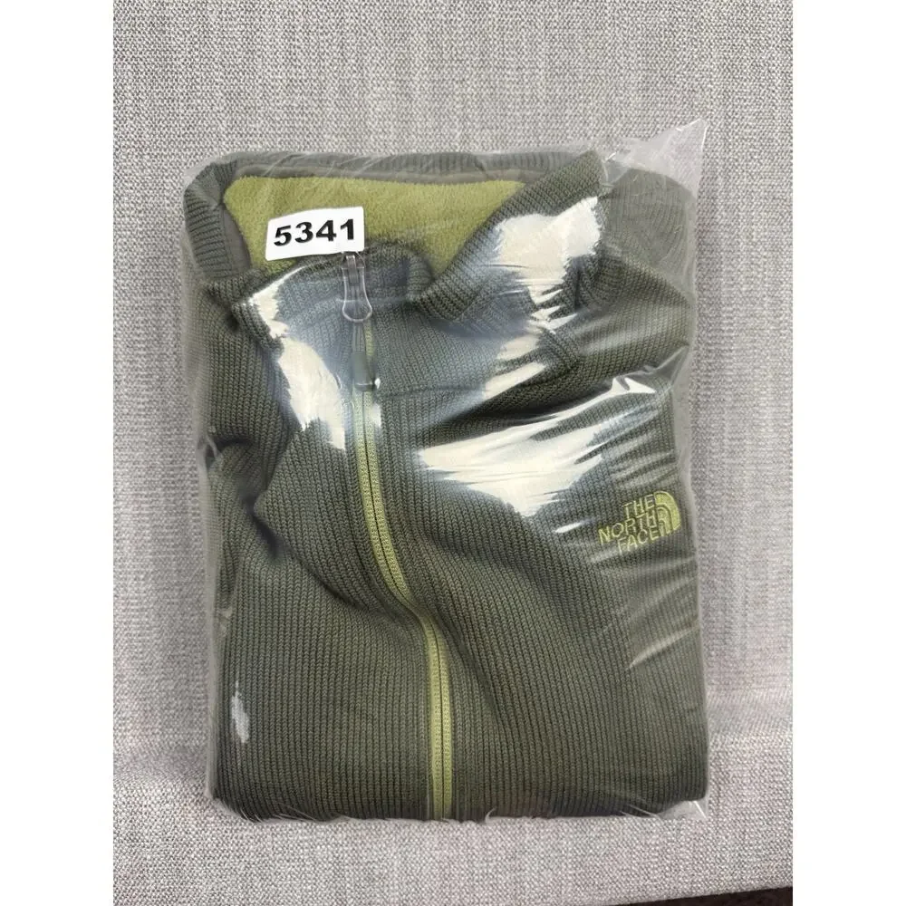 The North Face Waffle Fleece Full Zip Jacket Green Men’s XXL Textured Outdoor